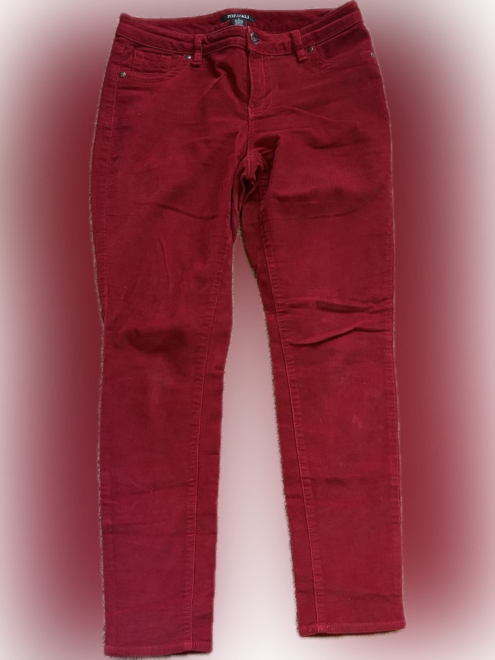Women's Burgundy Corduroy Slim Jeans